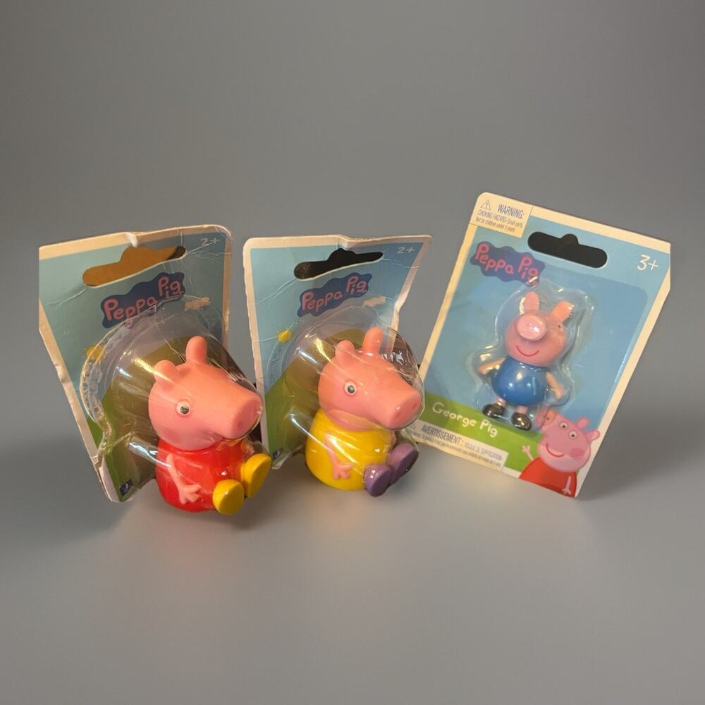 Hasbro Jazwares Just Play Peppa Pig Party Peppa George Mummy Pig Lot of 3